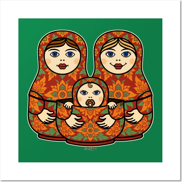 MATRYOSHKA DOLLS PARENTS AND BABY by San Miguel Wall Art by boozecruisecrew